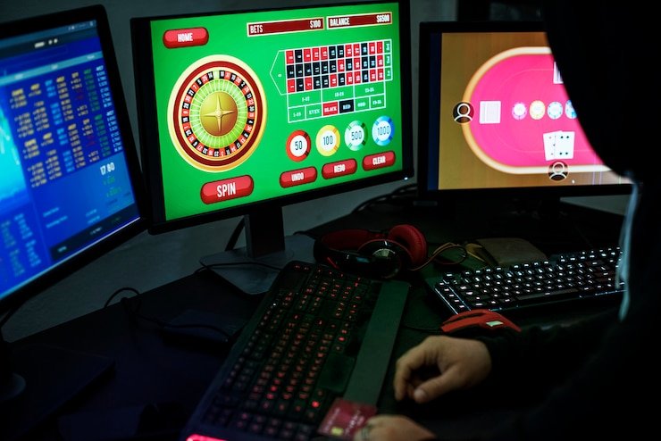 Pengguna mengakses platform hiburan dengan login aman melalui perangkat mobile dan desktop